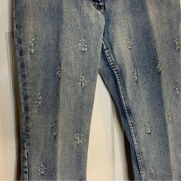 Jeanology Collection Embellished Beaded Jeans Size 14 - Picture 5 of 9